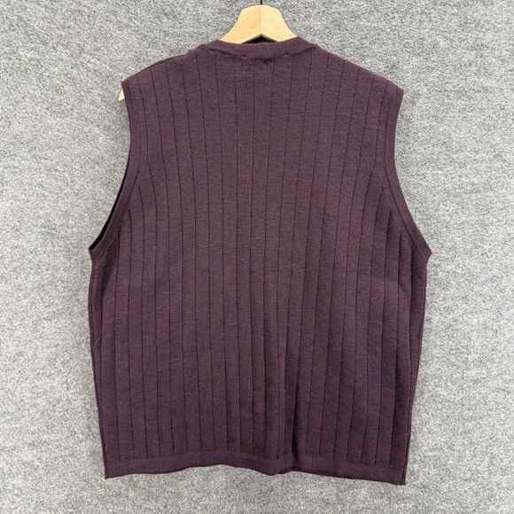 Brandini Vest Women L Large Brown Knit Wool Button Up V-Neck Sleeveless Casual - Picture 2 of 7